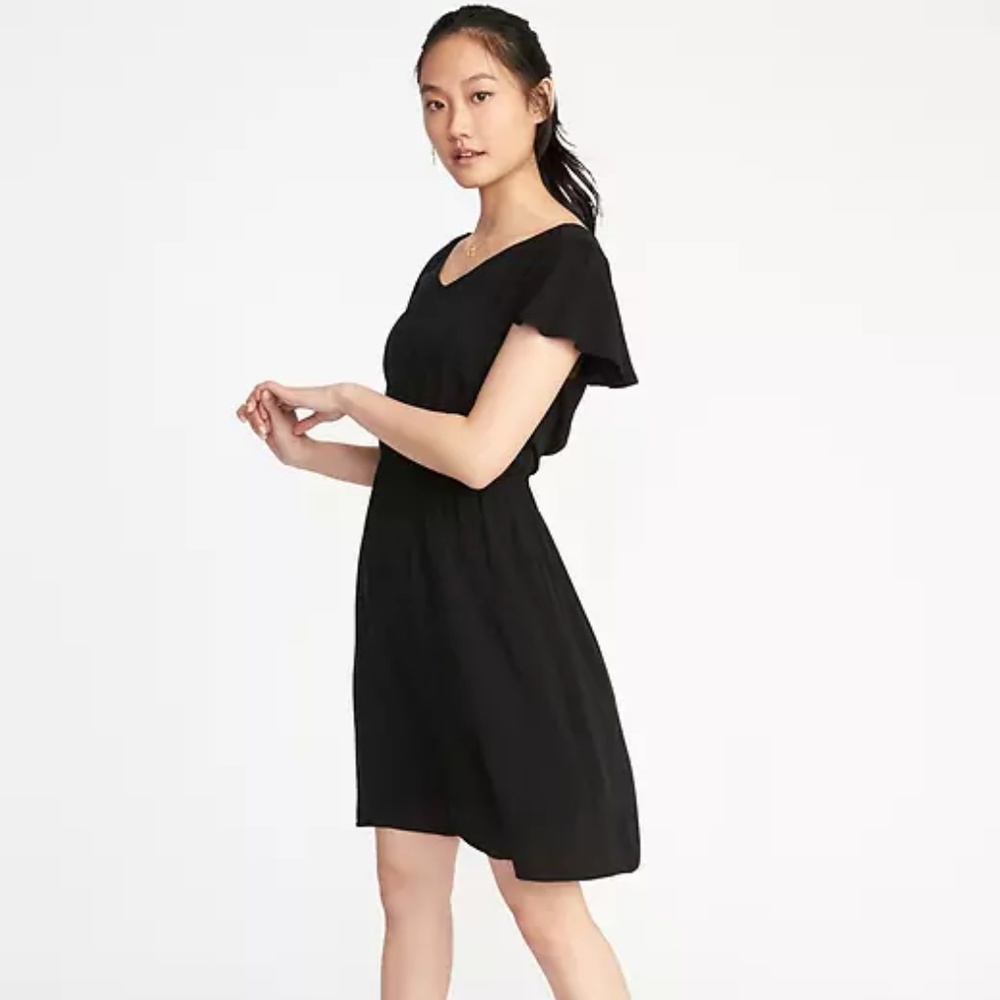 Waist-Defined V-Neck Dress for Women